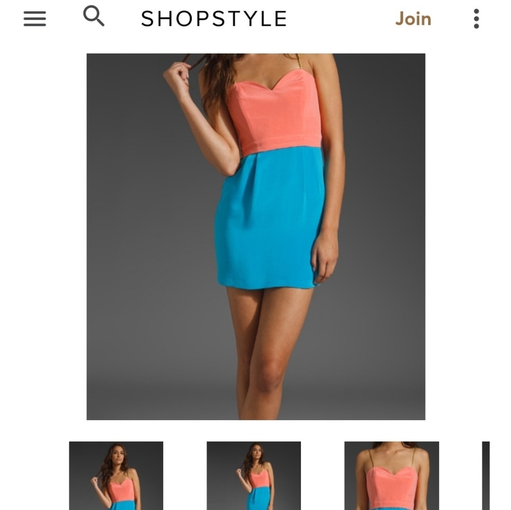NAVEN
2 Tone Heartthrob Dress in Peach/Cali Blue